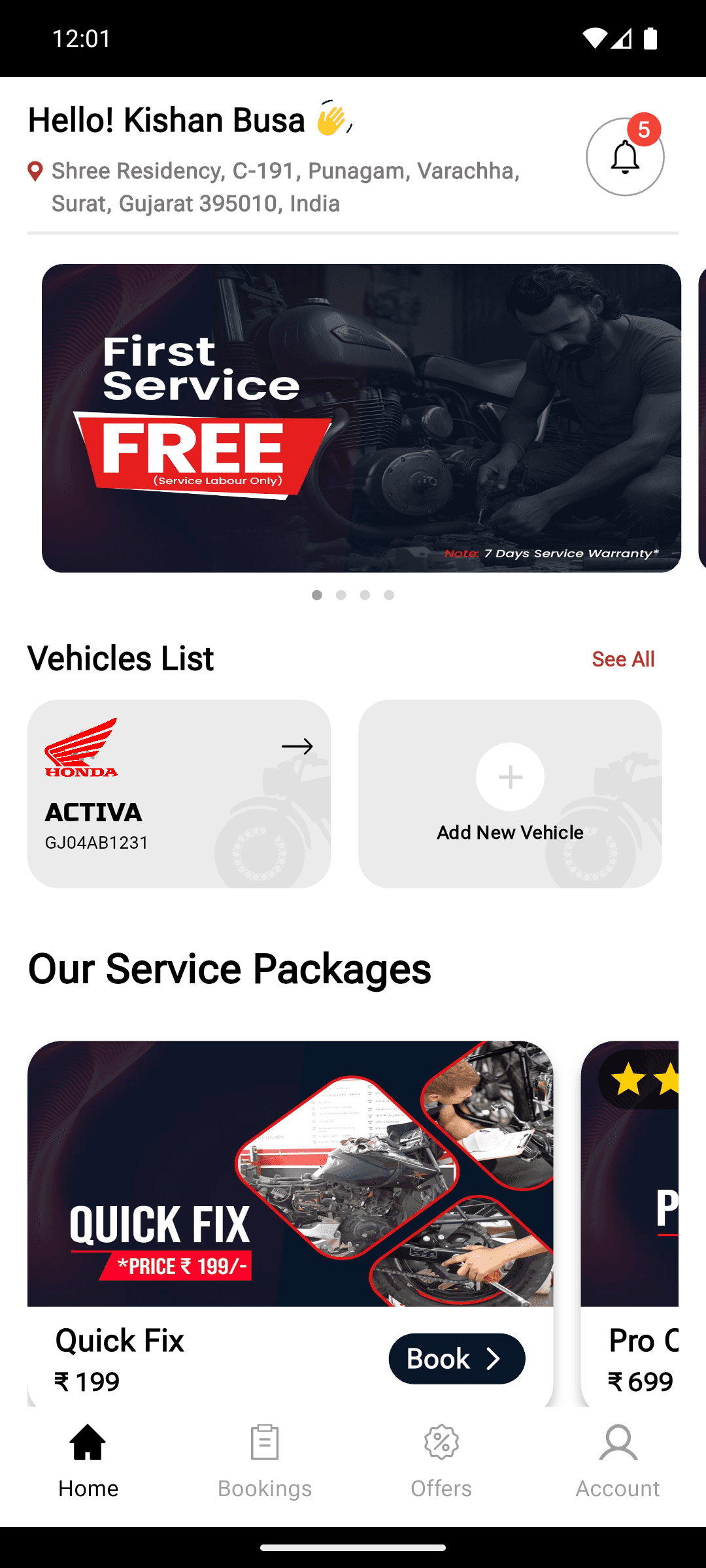 Doctor Garage - User Dashbord
