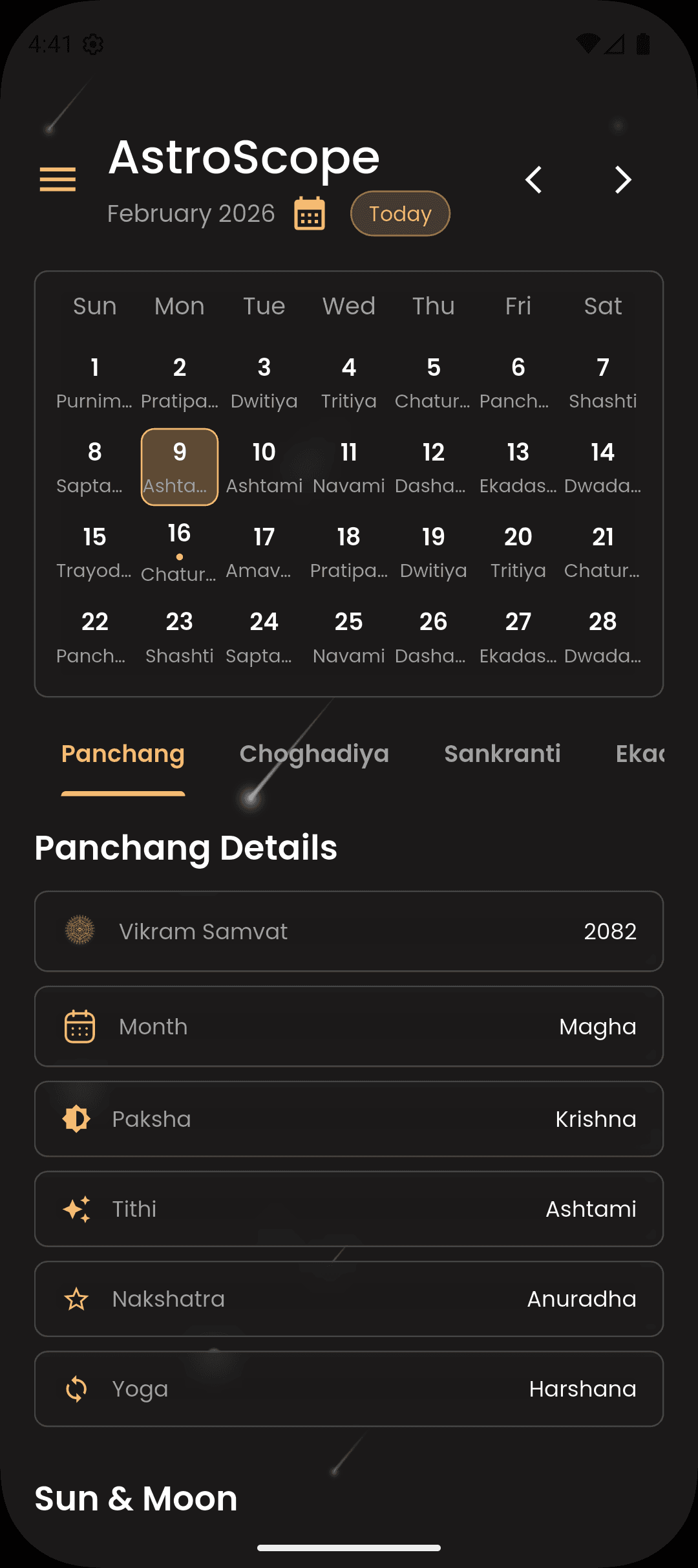 Astro Scope - Calender/Panchang
