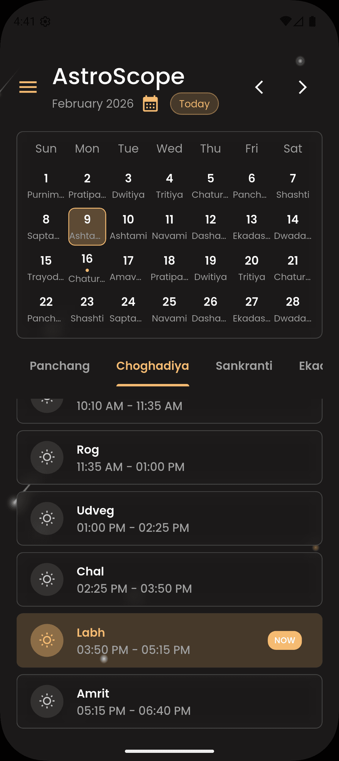 Astro Scope - Choghadiya