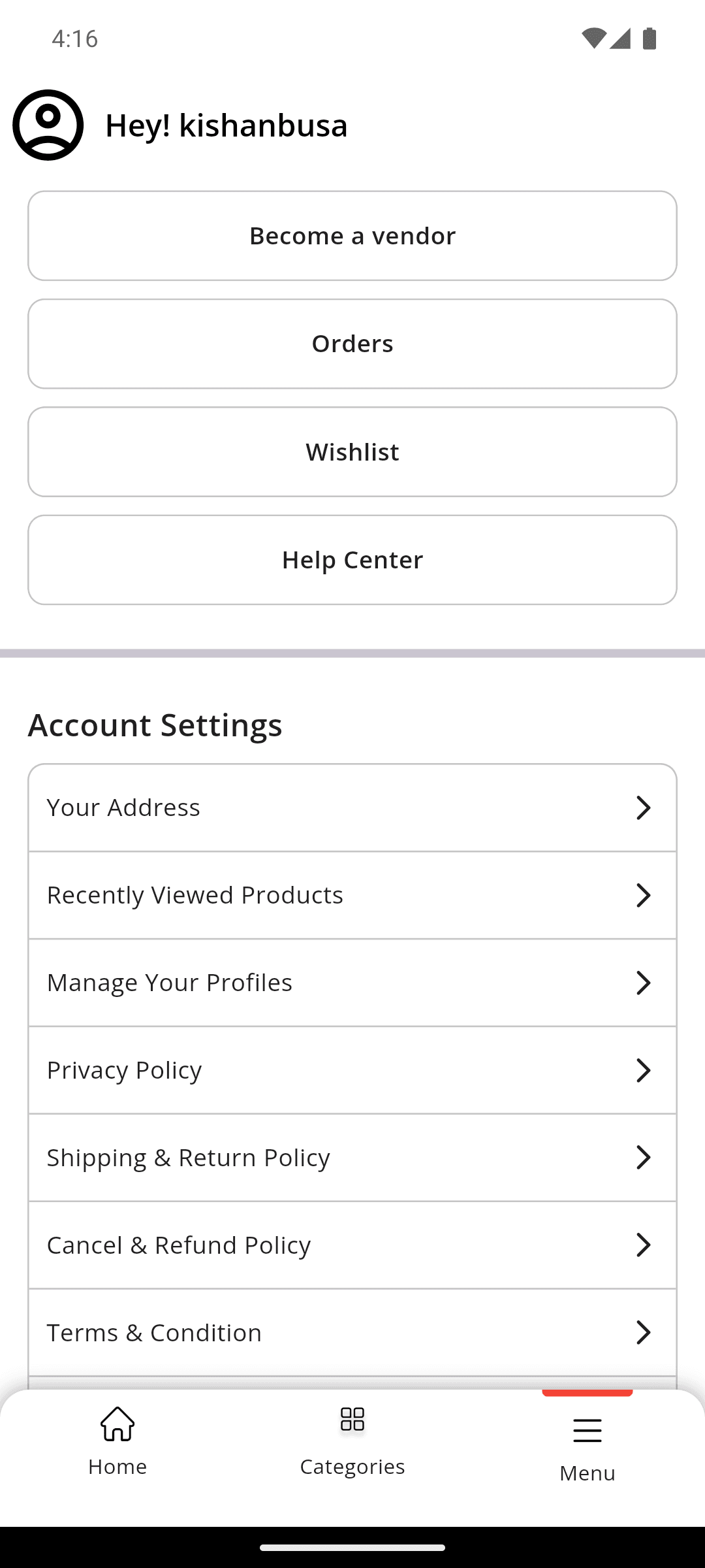Ecomtelco - Customer Acccount/Settings